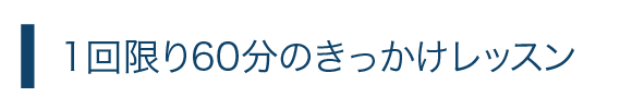 1回限り60分のレッスンです